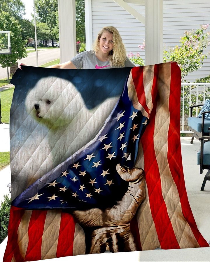 THQDOG54006 Bichon Frise Quilt Blanket