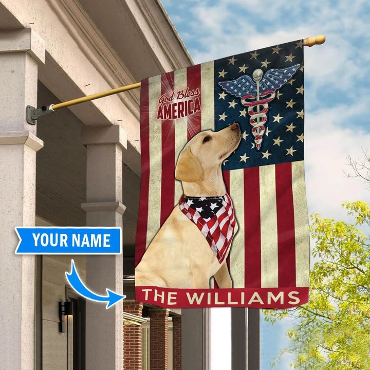 DIF7008-Labrador Retriever-Nurses- Personalized Flag