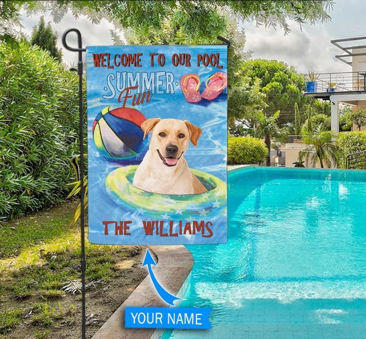 DIFP1006-Labrador Retriever Personalized Flag For Pools