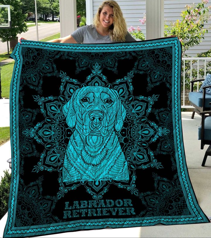 MHQD2006 Labrador Retriever Mandala Quilt Blanket