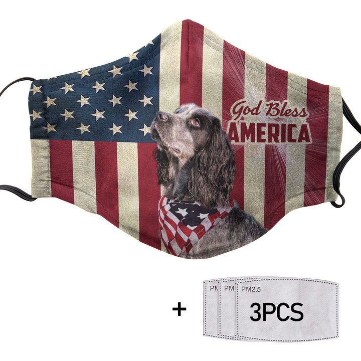 THM20072412 English Cocker Spaniel God Bless Face Mask