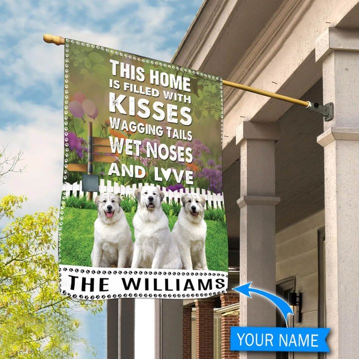 BIF2512 Great Pyrenees This Home Is Filled With Kisses Personalized Flag
