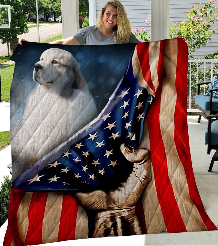 THQDOG54013 Great Pyrenees Quilt Blanket