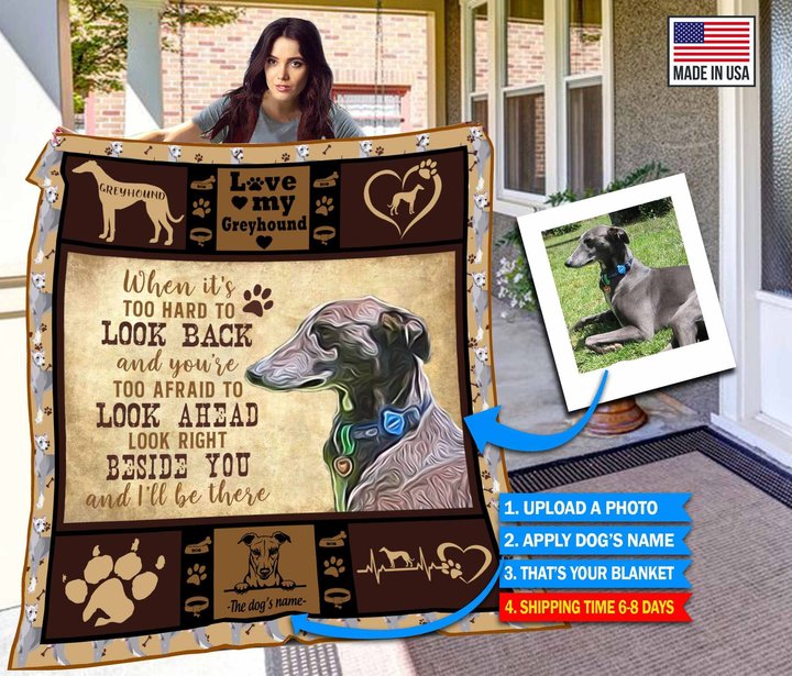 THQUSA1006 Greyhound Personalized Fleece Blanket – Made in USA