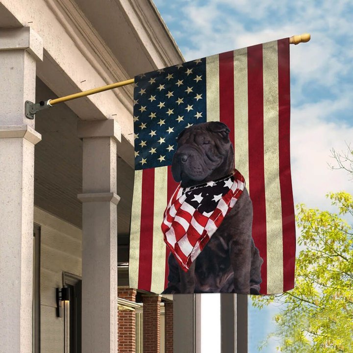 BIF1303 Black Shar pei House Flag