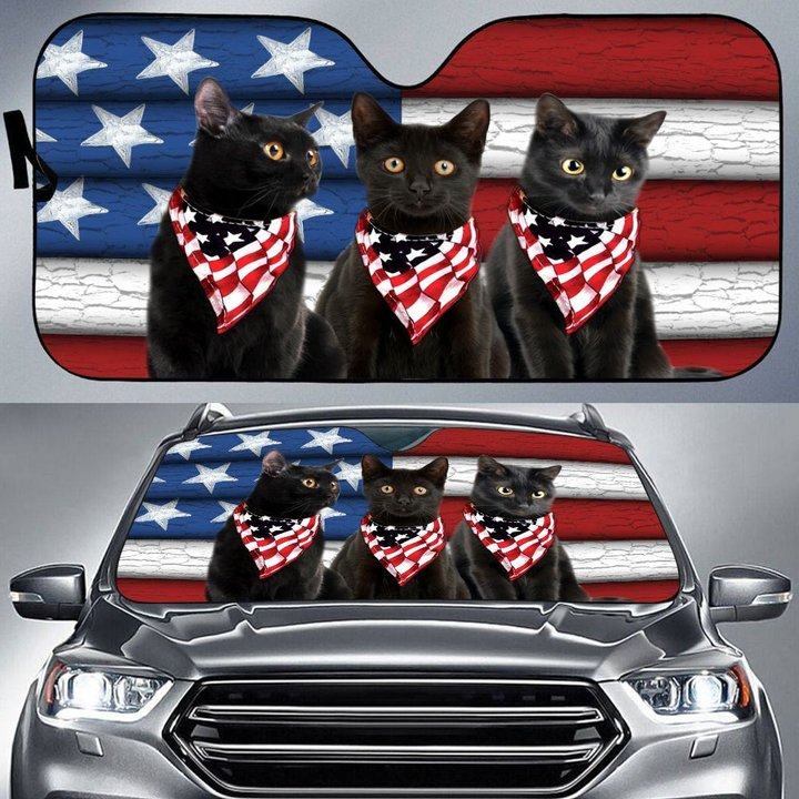 DIC5008-Black Cat Car Sun shade