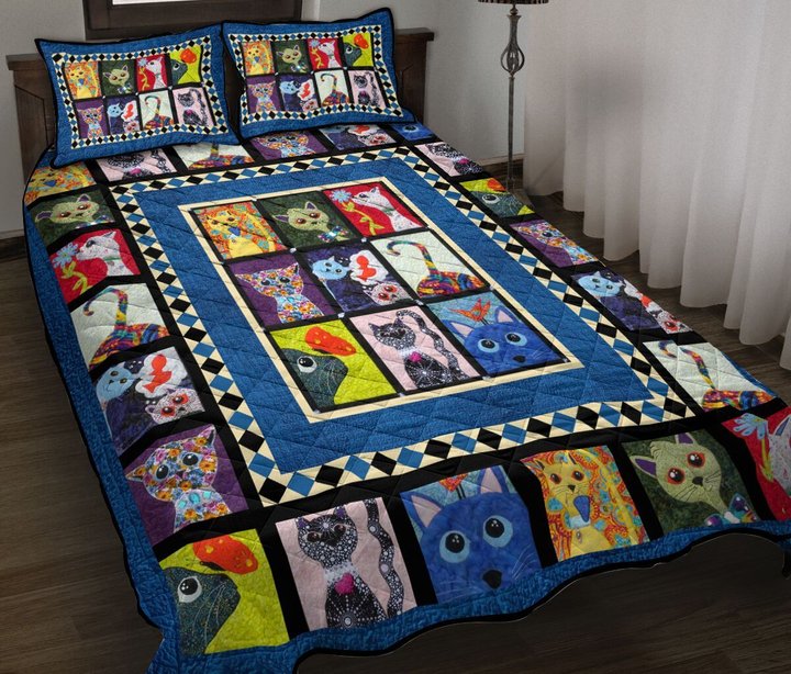 THE5055 Cat Quilt Bed Set