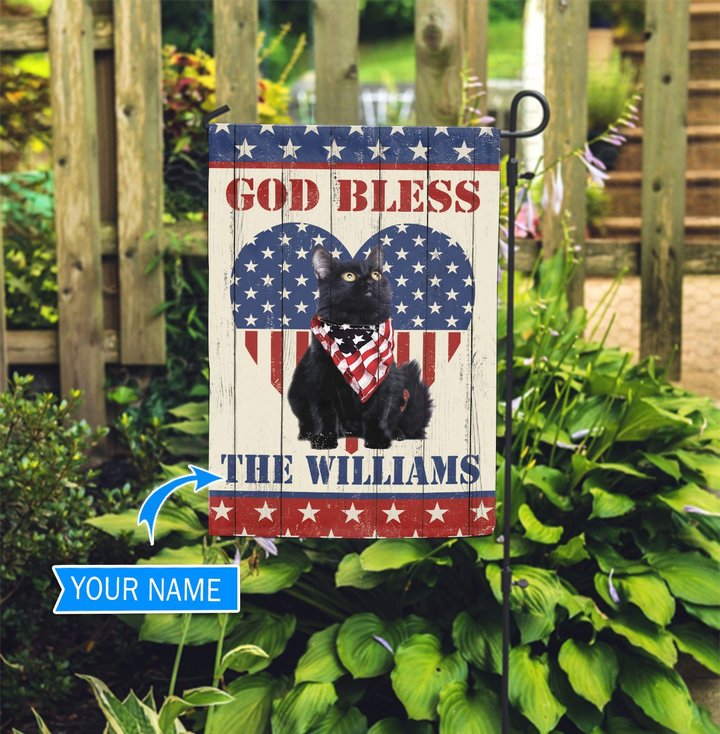 TUF0301 Cat black Personalized Garden Flag