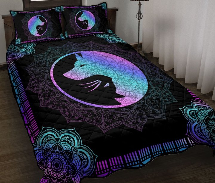 THE5062 Yin Yang dog cat Quilt Bed Set