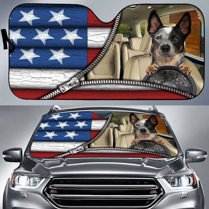 DIC4015-Australian Cattle Dog Car Sun shade