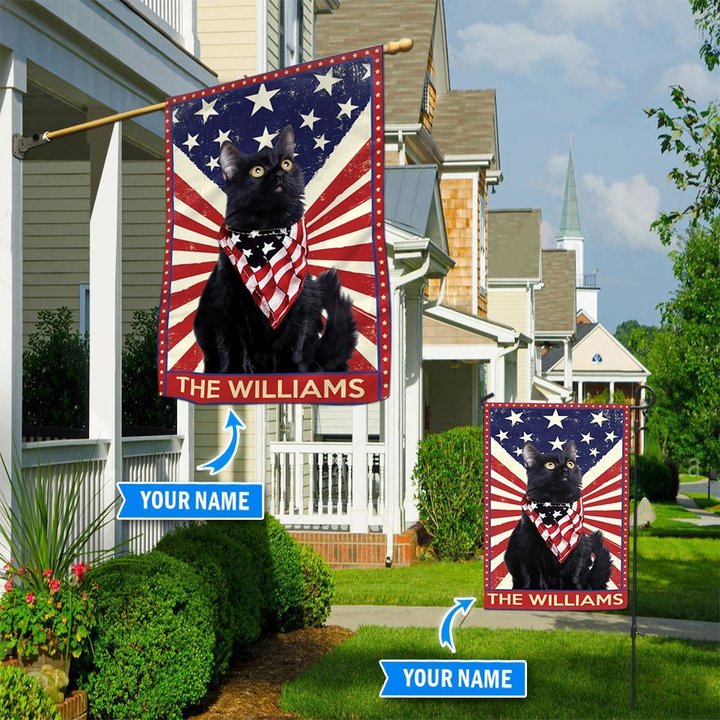 DIF3012- Black Cat Personalized Flag