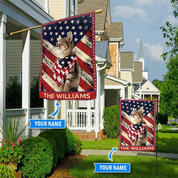 DIF4013-Cat Personalized Flag