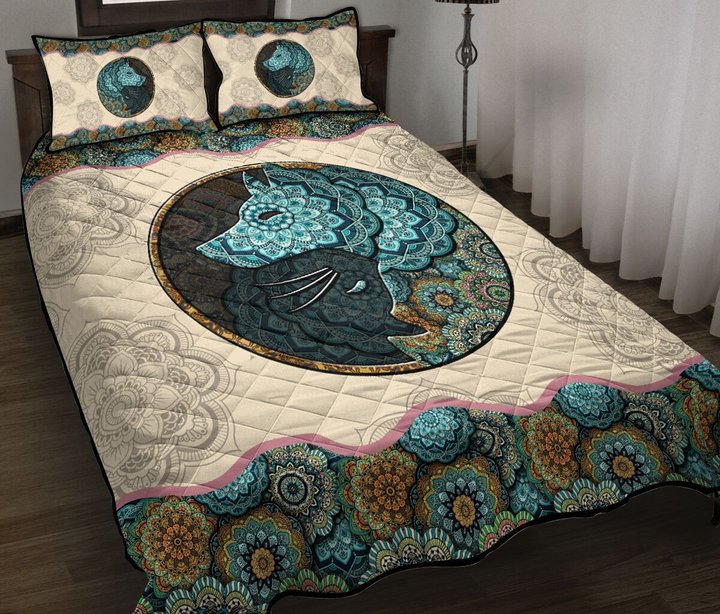 THE5053 Yin Yang Dog Cat Quilt Bed Set