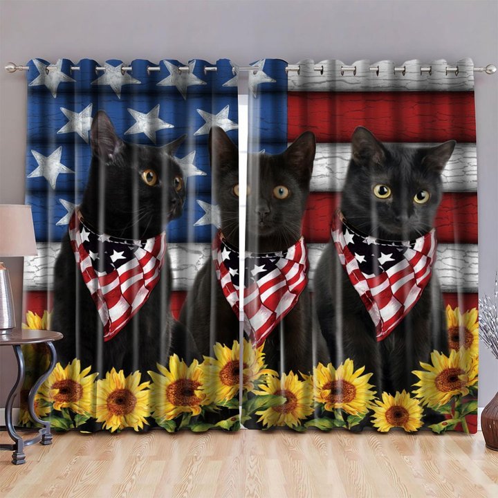 DIWD10006-Black cat WINDOW CURTAINS
