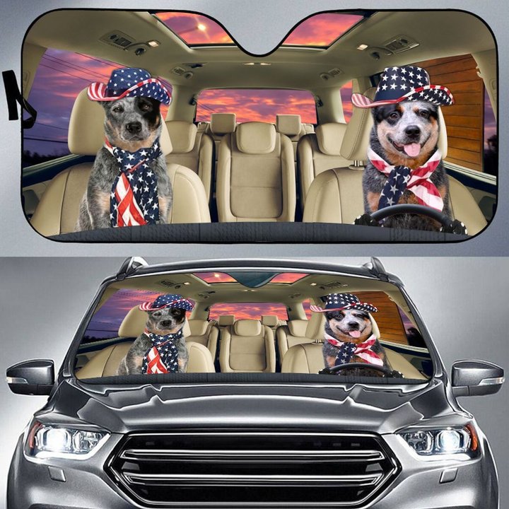 THC0116 Australian Cattle Dog Car Sun Shade