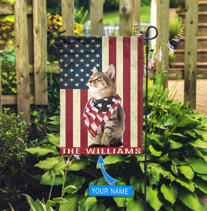 BIF0306 Cat Personalized Garden Flag Personalized Garden Flag