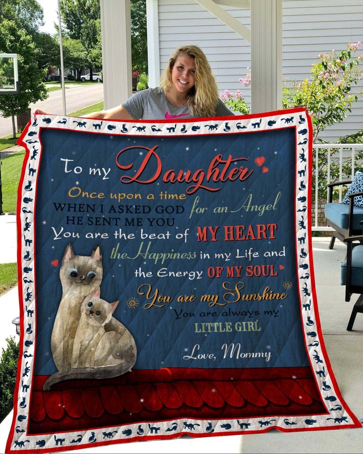 DDUSAB1015 Mom To Daughter Cat Fleece Blanket – Made in USA