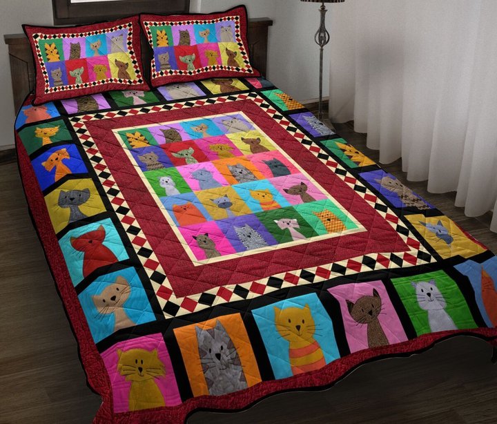 THE5054 Cat Quilt Bed Set