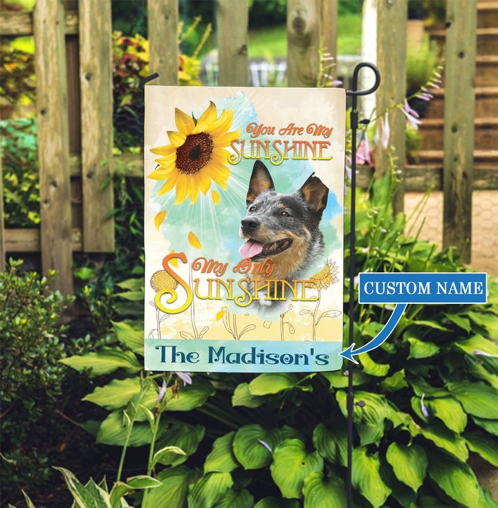 DUF0102 Australian Cattle Dog Sunflower Personalized Garden Flag