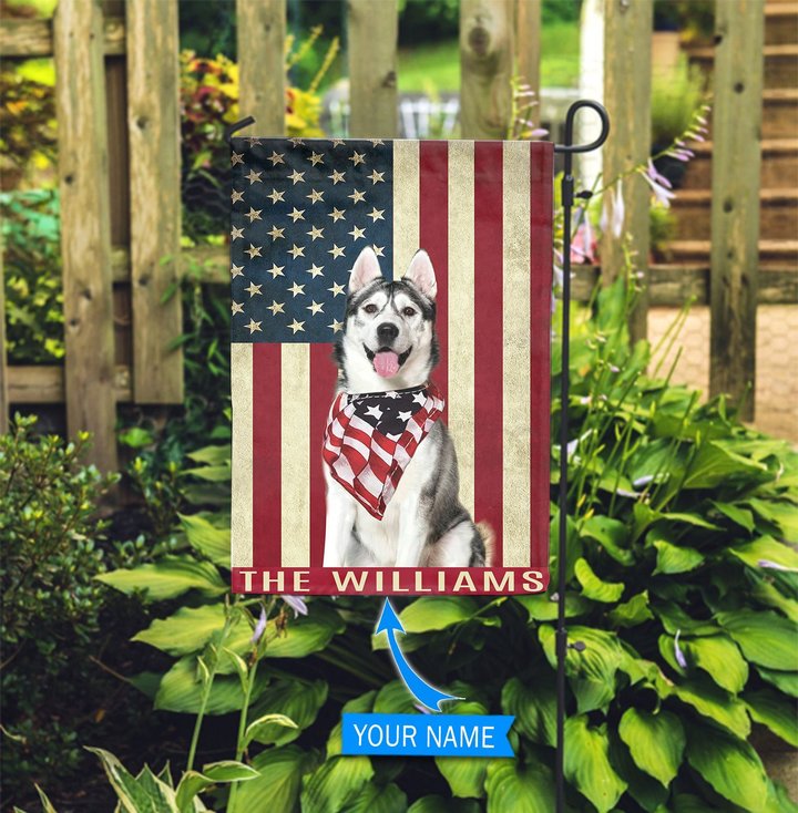 BIF1115 Siberian Husky Personalized Garden Flag