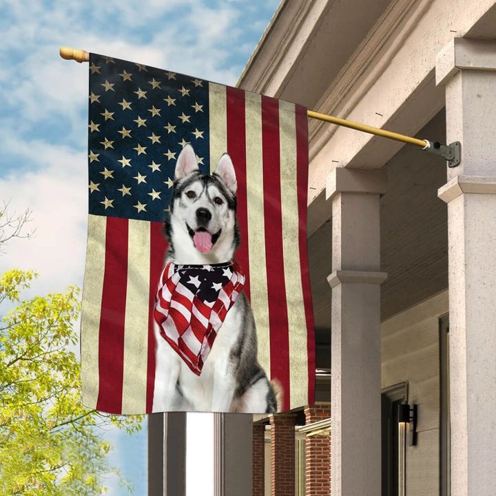 BIF1015 Siberian Husky House Flag