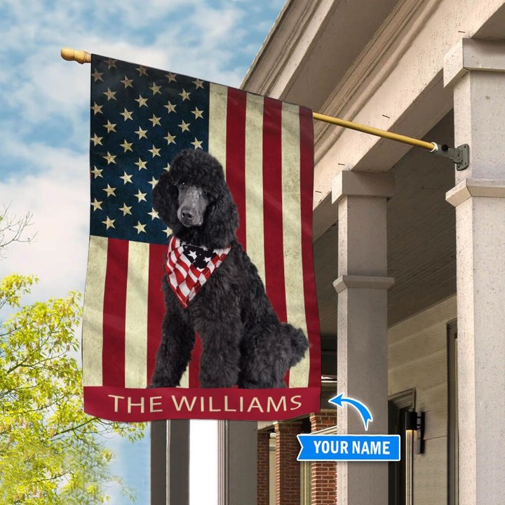 BIF1310 Black Poodle Personalized Flag