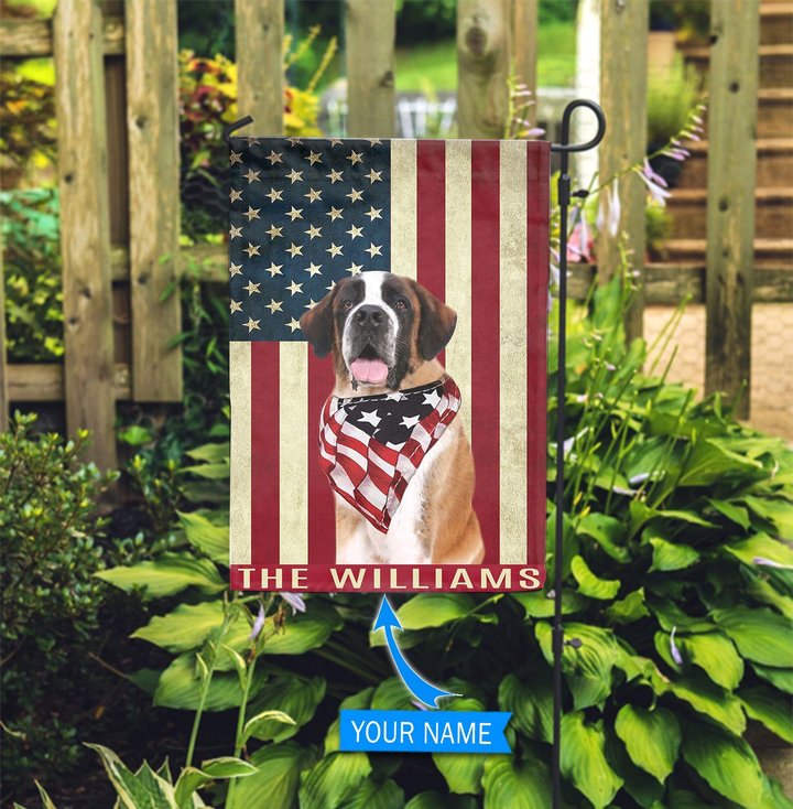 BIF1116 St. Bernard Personalized Garden Flag