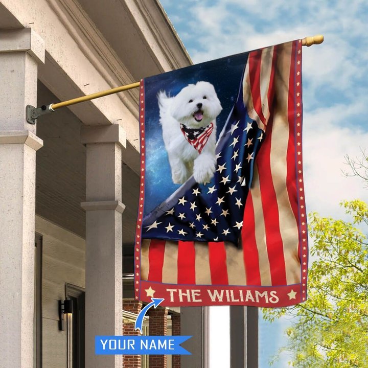 CHFD1038 Maltese Personalized House Flag