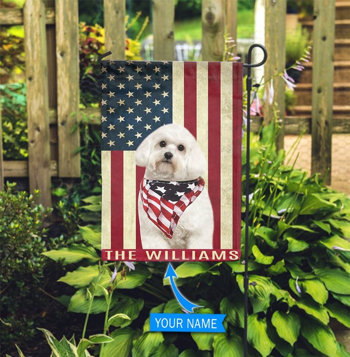 BIF1109 Maltese Personalized Garden Flag