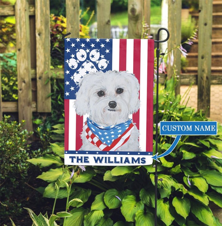 CHFD0416 Maltese Personalized Garden Flag