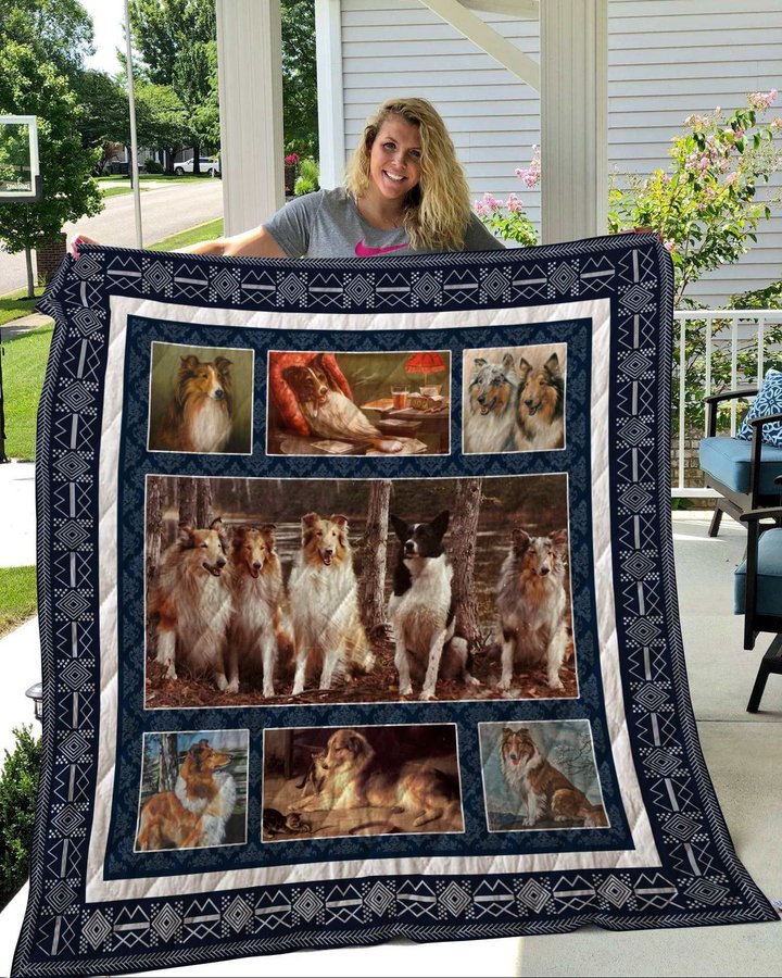 QUI69001 Rough Collie Quilt Blanket