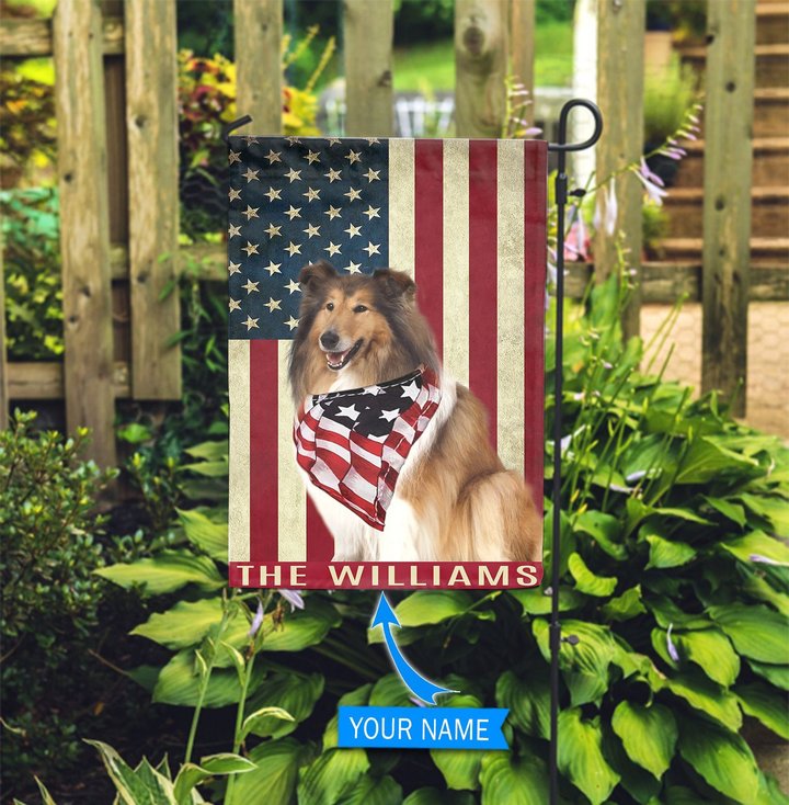 BIF1112 Rough Collie Personalized Garden Flag