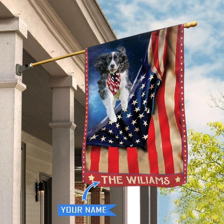 CHFD1051 English Springer Spaniel Personalized House Flag