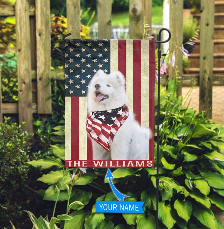 BIF1113 Samoyed Personalized Garden Flag