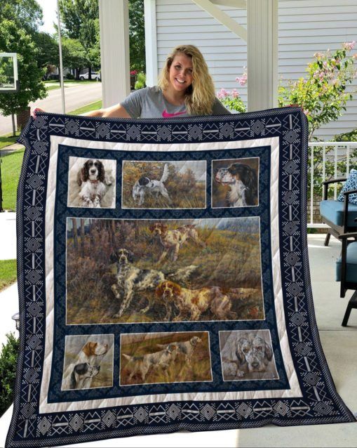 QUI27002 English Setter Quilt Blanket