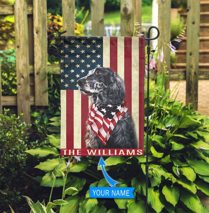 BIF1105 English Setter Personalized Garden Flag