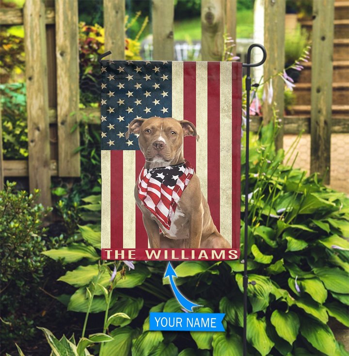 BIF0808 American Staffordshire Terrier Personalized Garden Flag
