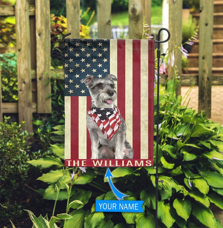 BIF0333 Miniature Schnauzer Personalized Garden Flag