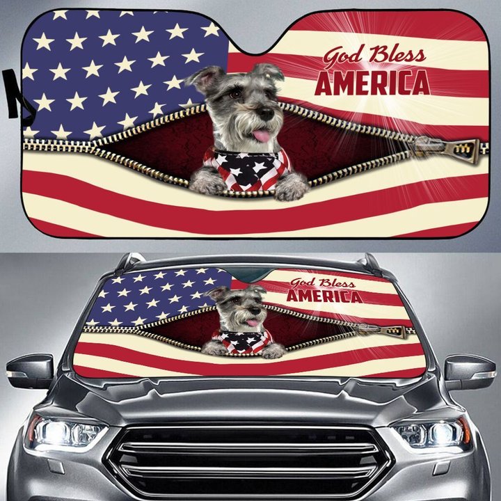 TUC1404 Miniature Schnauzer Car Sun Shade