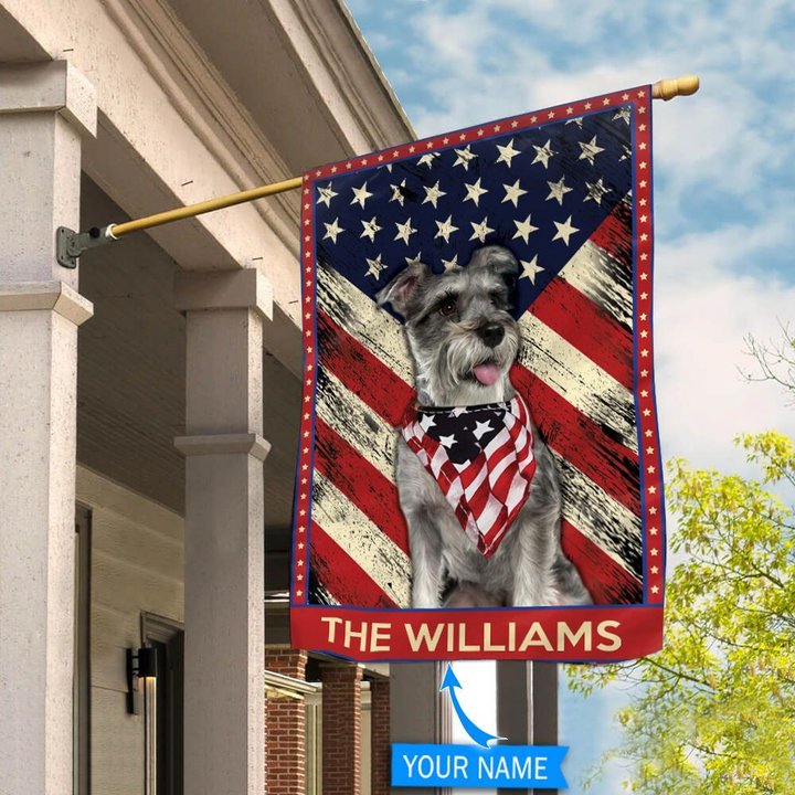 DIF4035-Miniature Schnauzer Personalized Flag