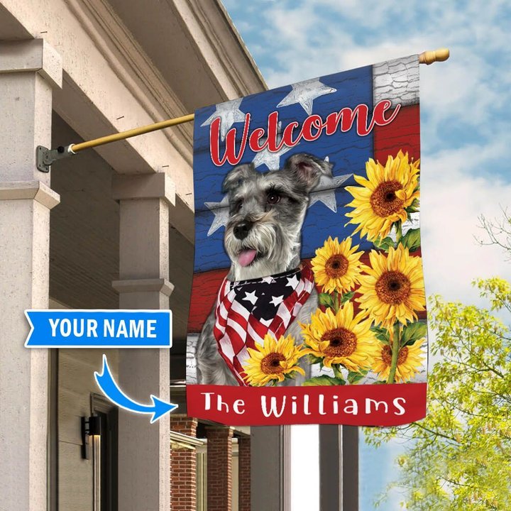 DIF12010-Miniature Schnauzer Personalized Flag
