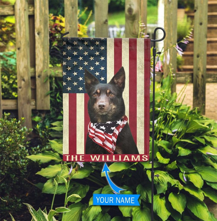 BIF0809 Australian Kelpie Personalized Garden Flag