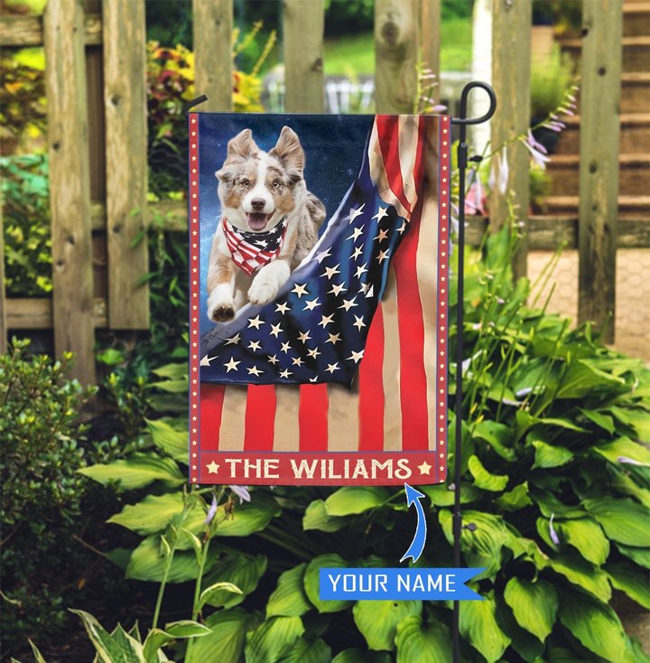 CHFD0201 Australian Shepherd Personalized Garden Flag
