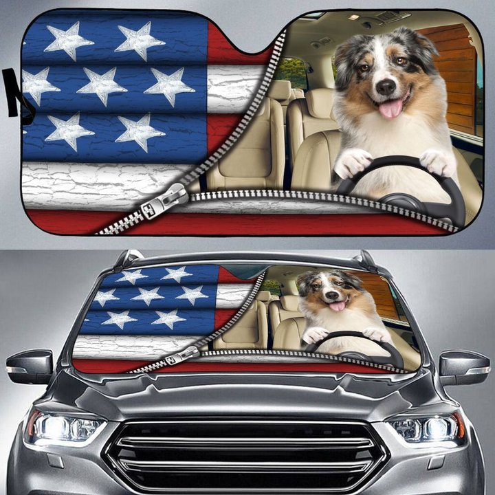 DIC4016-Australian Shepherd Car Sun shade