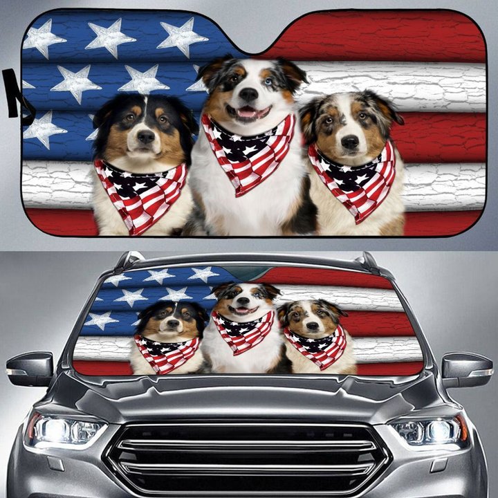 DIC5002-Australian Shepherd Car Sun shade