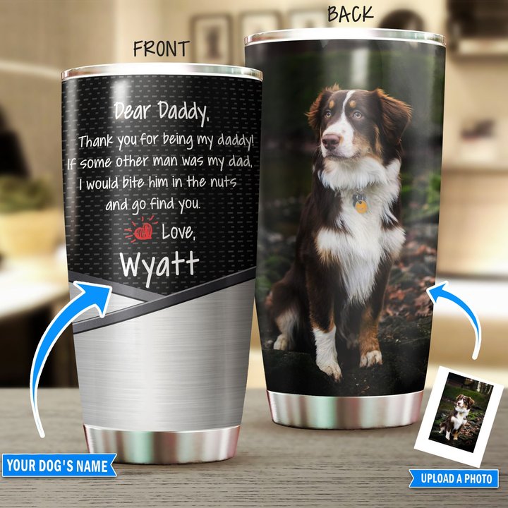 THU0183 Australian Shepherd Personalized Stainless Steel Tumbler