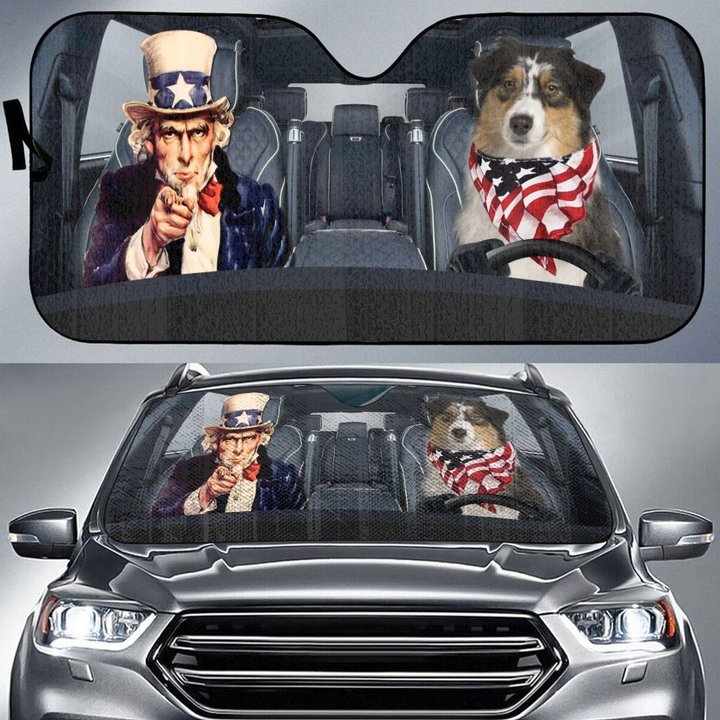 CHC1002 Australian Shepherd Car Sun shade