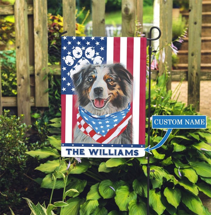 CHFD0401 Australian Shepherd Personalized Garden Flag