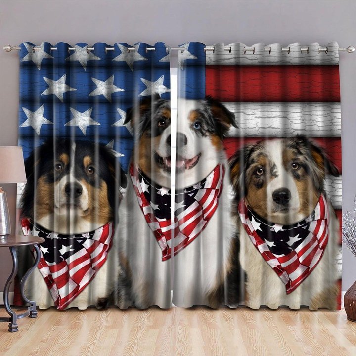 DIWD9007-Australian shepherd WINDOW CURTAINS