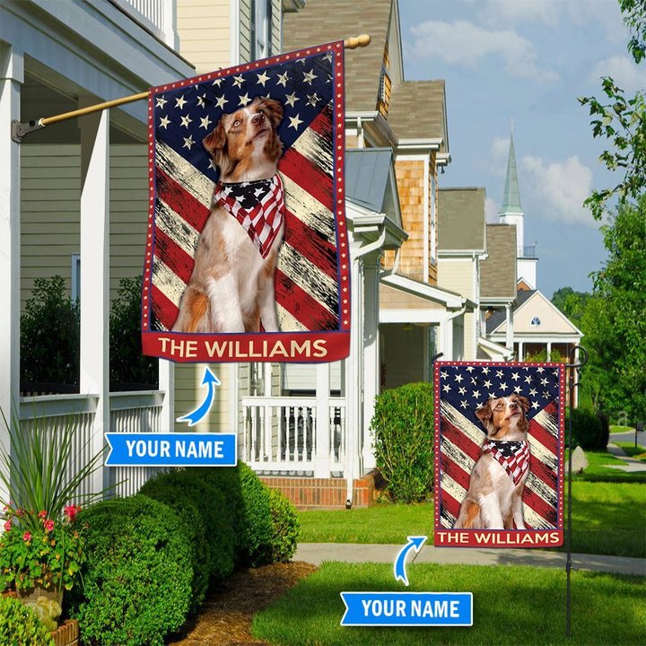DIF4003-Australian Shepherd Personalized Garden Flag-House Flag